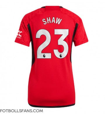 Manchester United Luke Shaw #23 Replika Hemmatröja Damer 2023-24 Kortärmad